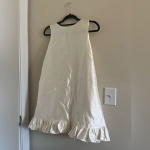 White Pearl button back dress
